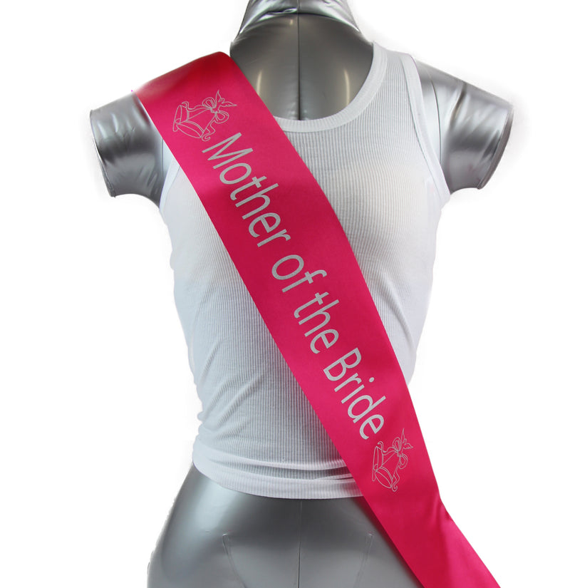 Bridal Hens Night Sash Partys Hot Pink/Silver - Mother Of The Bride