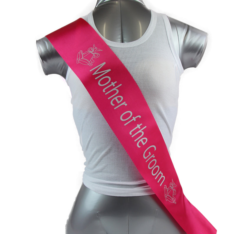 Bridal Hens Night Sash Party Hot Pink/Silver - Mother Of The Groom
