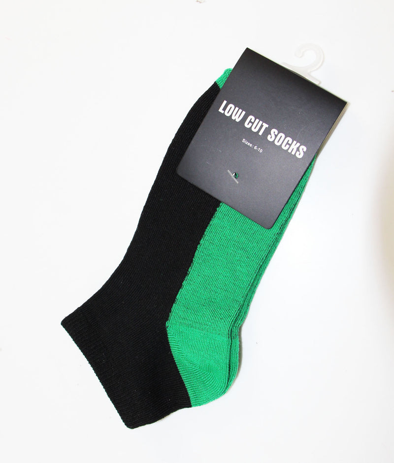 1 x Mens Black & Green Low Cut Socks