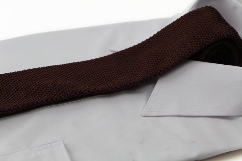 Mens Brown Knitted Neck Tie