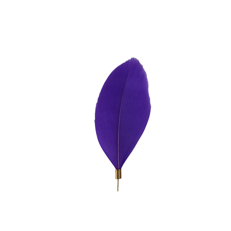 Womens Purple Feather Suit Blazer Jacket Lapel Pin