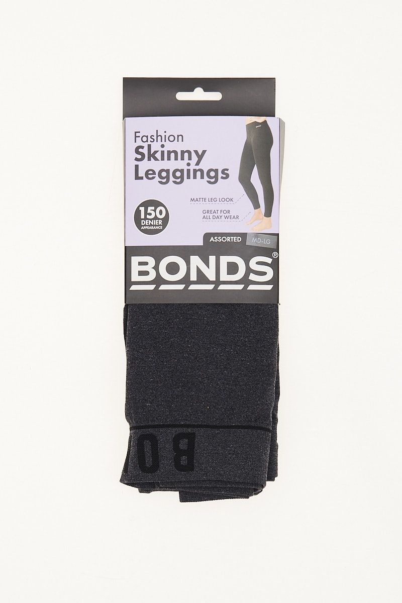5 x Womens Ladies Bonds Fashion Skinny Leggings Grey Marle