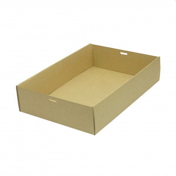 10 x Brown Kraft Disposable Catering Grazing Boxes Trays With Lids