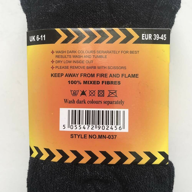 18 Pairs X Mens Heavy Duty Thermal Cotton Work Crew Socks