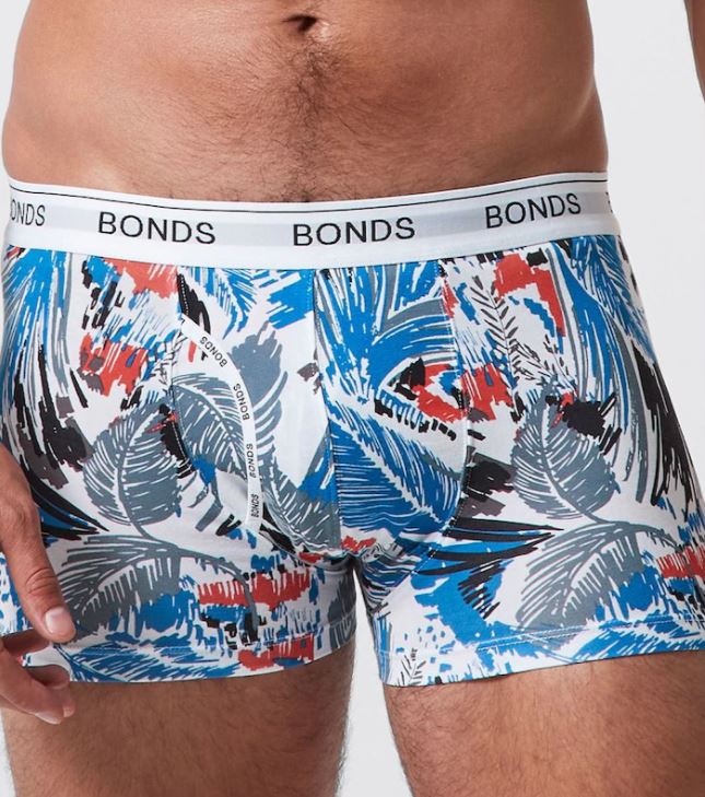 6 x Mens Bonds Guyfront Trunks Underwear Undies Multicoloured Leaves