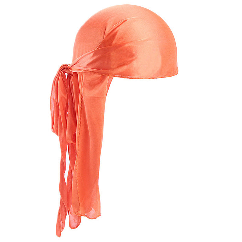 Orange Durag Silky Feel Doo Head Wrap Bandana Soft Cap Unisex Mens Womens Wrap