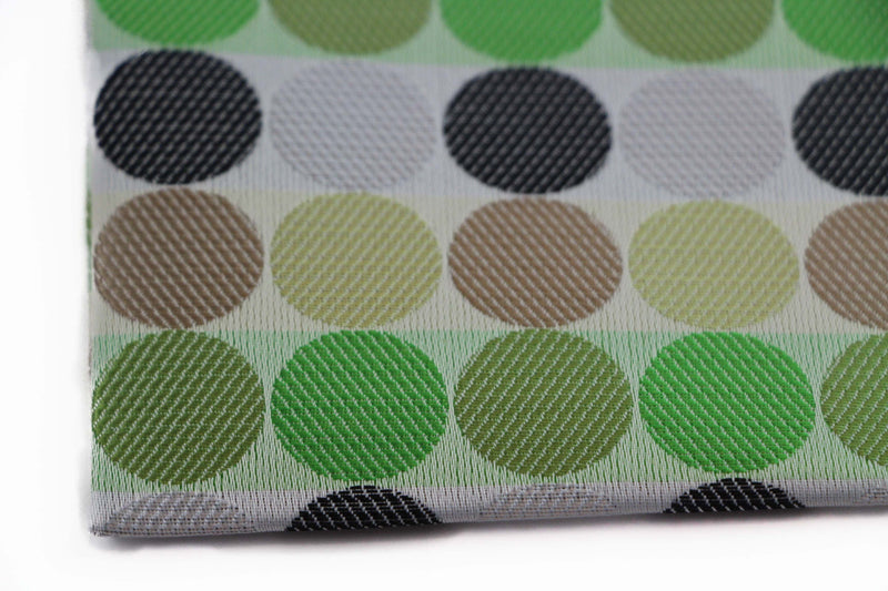 Mens Green & Brown Large Polka Dot Silk Pocket Square