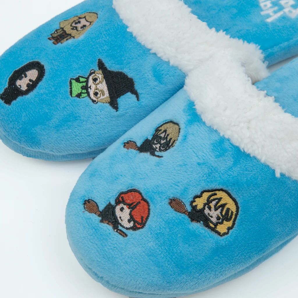Unisex Kids Harry Potter Hogwarts Kawaii Slippers Kawaii HP Friends -Light Blue