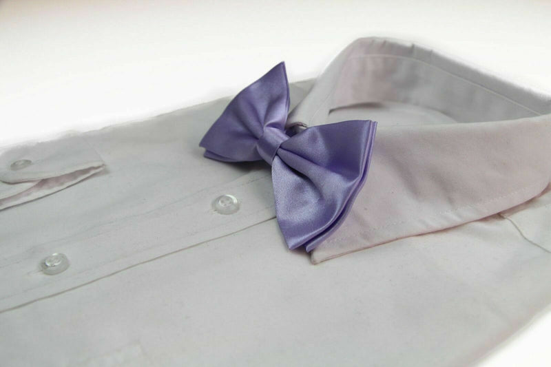 Mens Lavender Solid Plain Colour Bow Tie