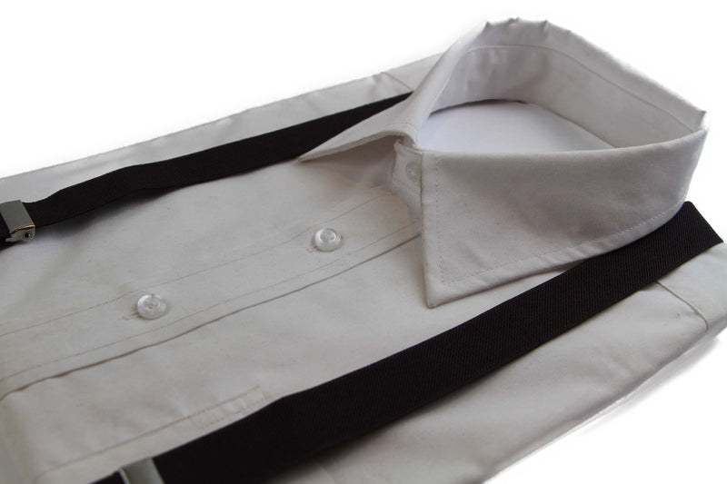 Adjustable 100cm Dark Brown Adult Mens Suspenders