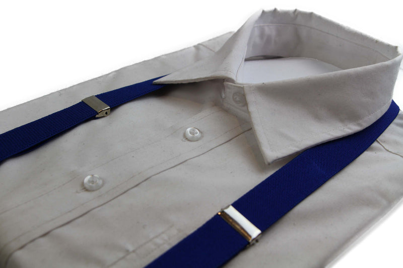 Adjustable 100cm Blue Adult Mens Suspenders