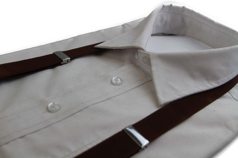 Adjustable 100cm Brown Adult Mens Suspenders
