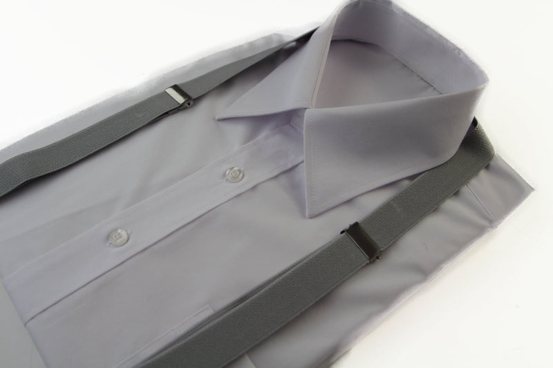 Adjustable 100cm Silver Adult Mens Suspenders