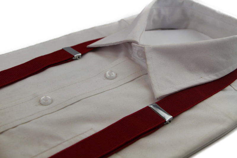 Boys Adjustable Dark Red 65Cms Suspenders