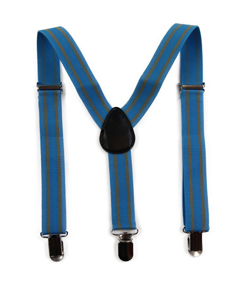 Boys Adjustable Light Blue & Latte Patterned Suspenders - Zasel Home of Big Brands