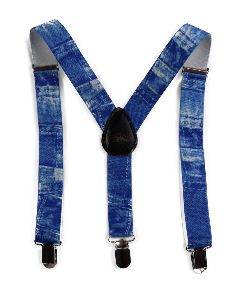 Boys Adjustable Denim Patterned Suspenders - Zasel Home of Big Brands