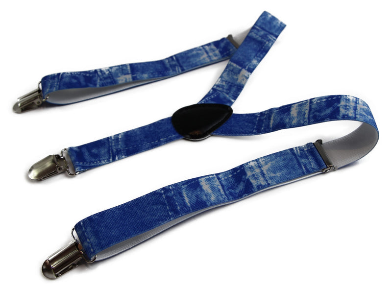Boys Adjustable Denim Patterned Suspenders - Zasel Home of Big Brands