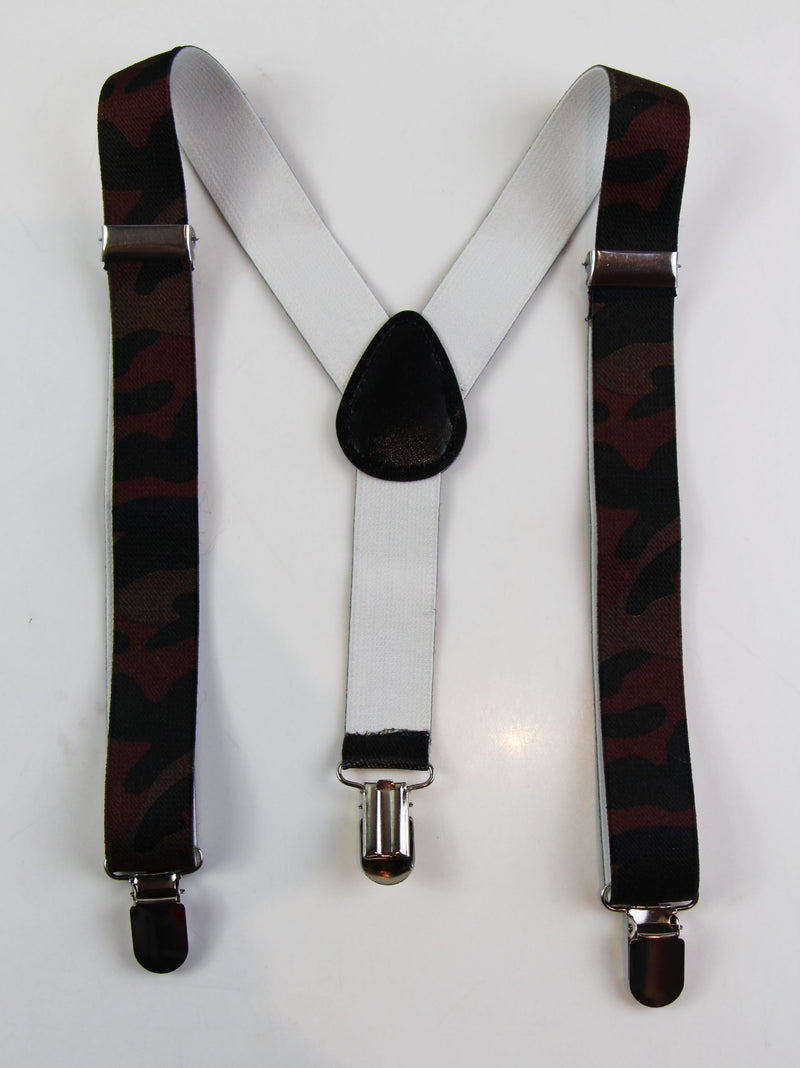 Boys Adjustable Brown Camouflage Patterned Suspenders - Zasel Home of Big Brands