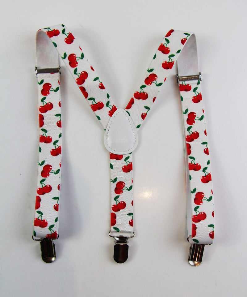 Boys Adjustable Cherries Patterned Suspenders - Zasel Home of Big Brands