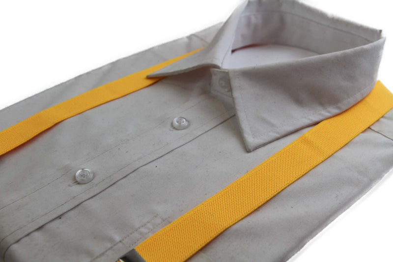 Adjustable 85cm Warm Yellow Adult Mens Suspenders