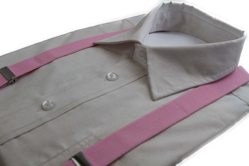 Adjustable 85cm Baby Pink Adult Mens Suspenders