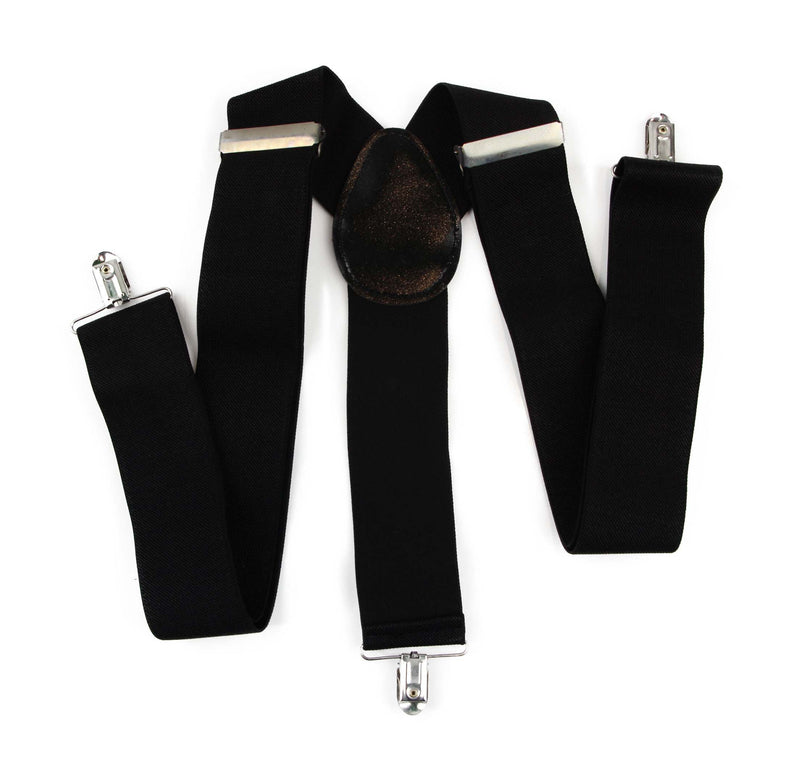 Extra Wide Heavy Duty Adjustable 120cm Black Adult Mens Suspenders