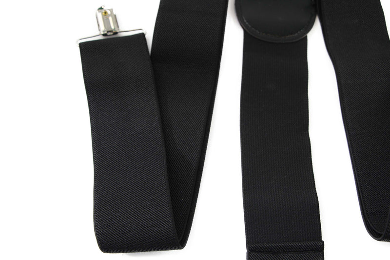 Extra Wide Heavy Duty Adjustable 120cm Black Adult Mens Suspenders