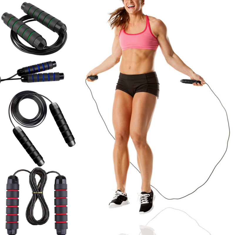 2 x Skipping Ropes Jump Rope Adjustable Fitness Cable Speed Adults Kids Jumping