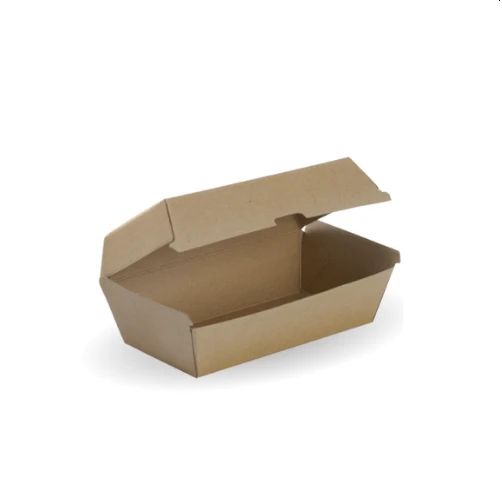 50 X Regular Kraft Brown Disposable Snack Boxes Bulk Takeaway Box