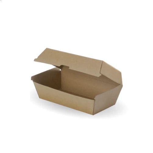 50 X Regular / Large Kraft Brown Disposable Snack Boxes Bulk Takeaway Box