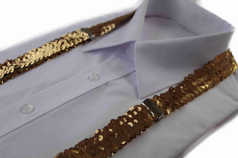 Adjustable 100cm Honeycomb Mens & Womens Sequin Suspenders