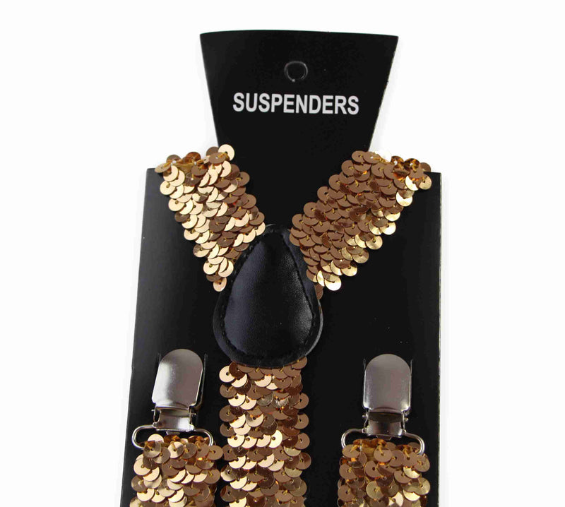 Adjustable 100cm Honeycomb Mens & Womens Sequin Suspenders