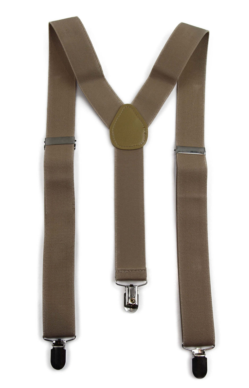 Wide Heavy Duty Adjustable 100cm Latte Adult Mens Suspenders