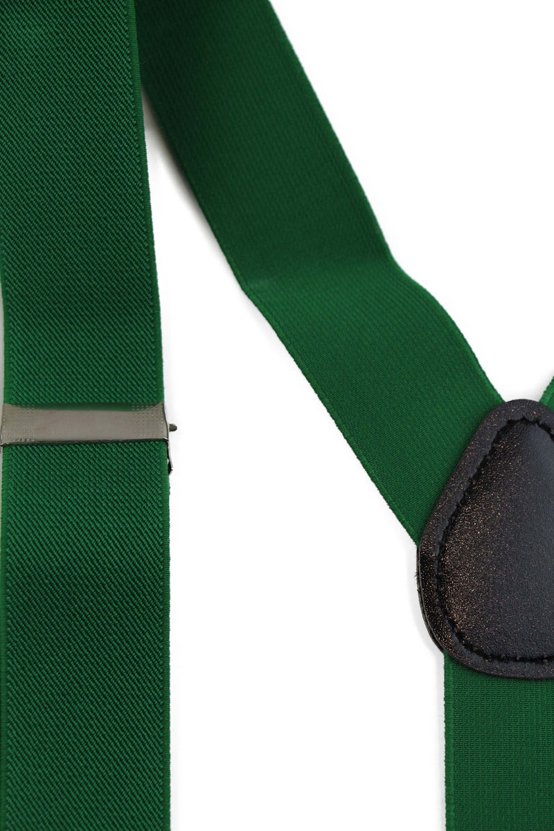 Wide Heavy Duty Adjustable 100cm Green Adult Mens Suspenders