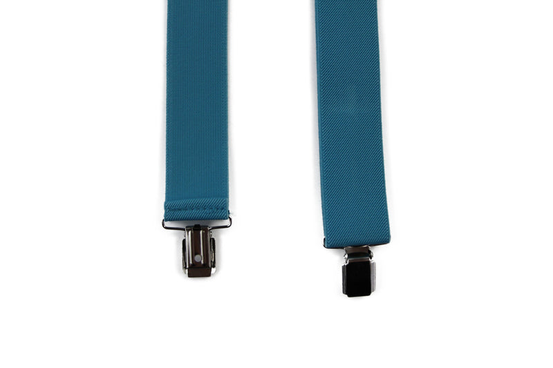 Wide Heavy Duty Adjustable 100cm Aqua Adult Mens Suspenders