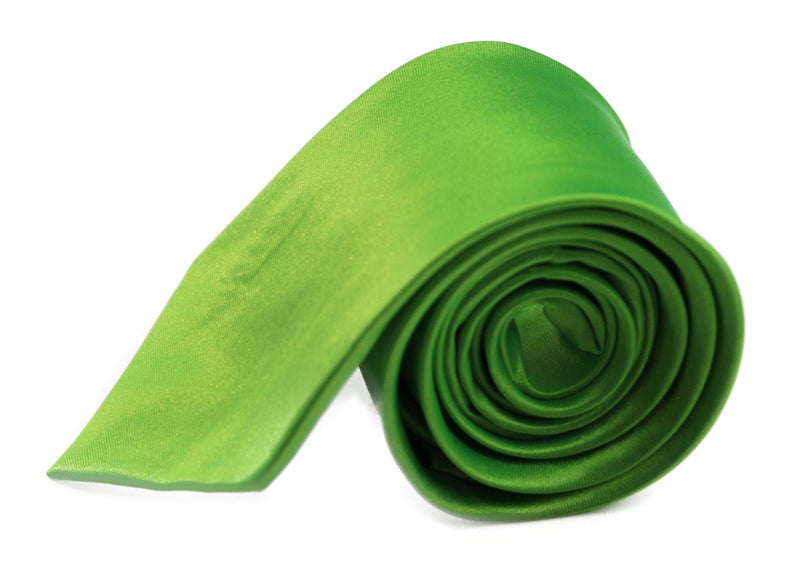 Mens Fluro Green 8cm Plain Neck Tie