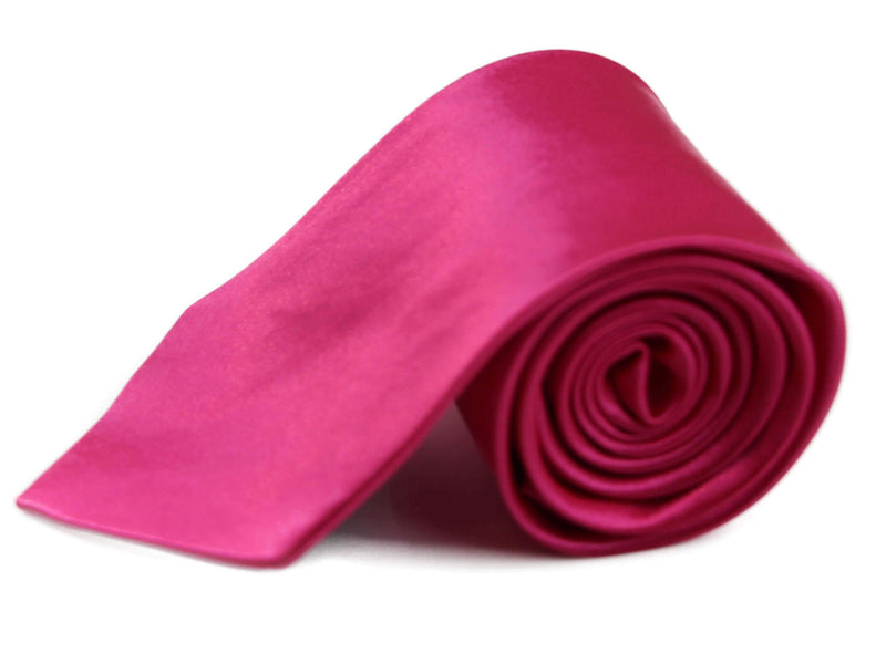 Mens Hot Pink 8cm Plain Neck Tie