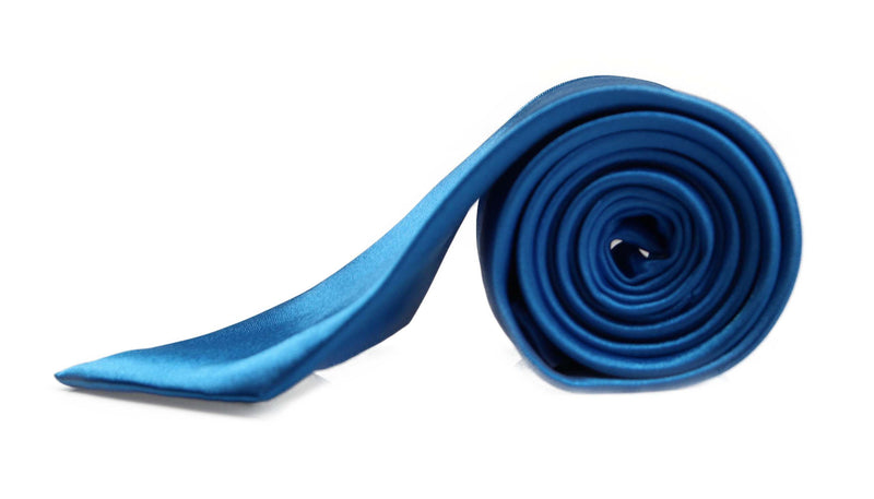 Mens Santorini Blue 8cm Plain Neck Tie