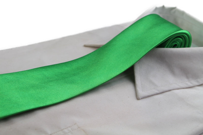 Mens Apple Green 8cm Plain Neck Tie