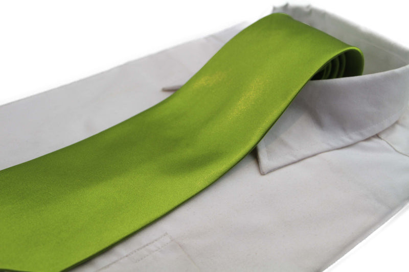 Mens Light Green Classic 10cm Plain Neck Tie