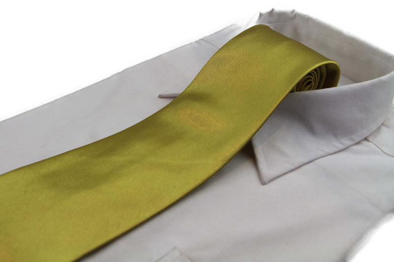 Mens Mustard Yellow Classic 10cm Plain Neck Tie