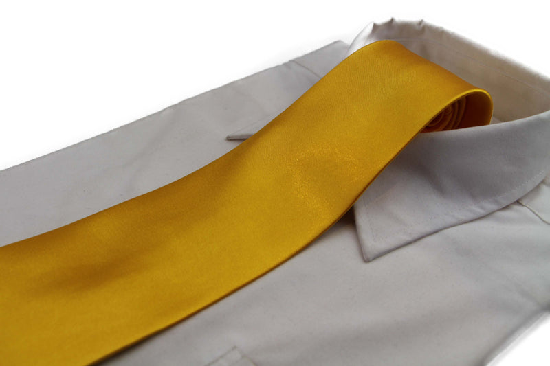 Mens Warm Yellow Classic 10cm Plain Neck Tie