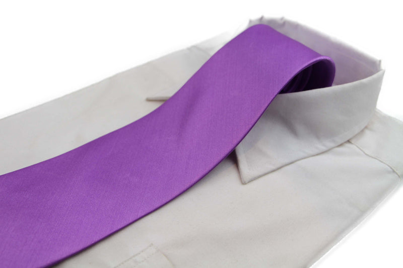 Mens Light Purple Classic 10cm Plain Neck Tie