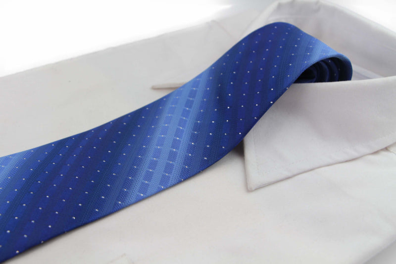Mens Navy,  Blue Striped 8cm Patterned Neck Tie