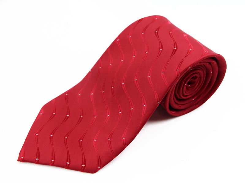 Mens Red Swirl 8cm Patterned Neck Tie