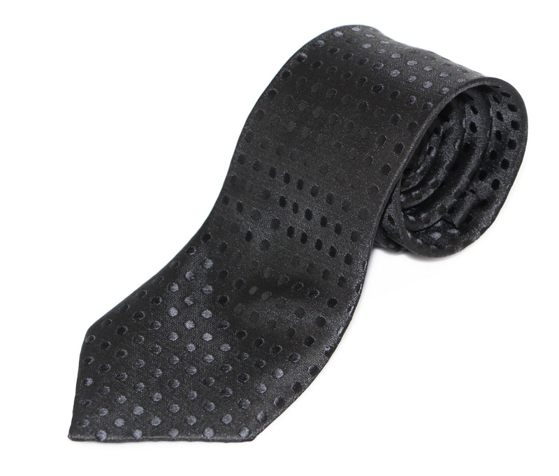 Mens Black Mini Polka Dot Patterned 8cm Neck Tie