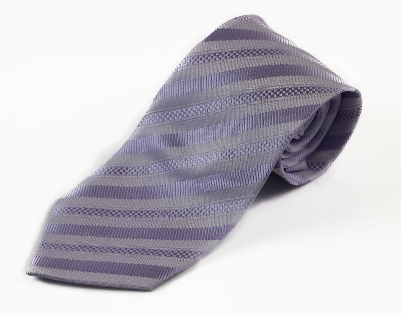 Mens Lavender Striped Patterned 8cm Neck Tie