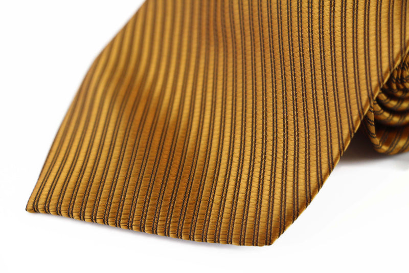Mens Bronze Striped 10cm Classic Neck Tie