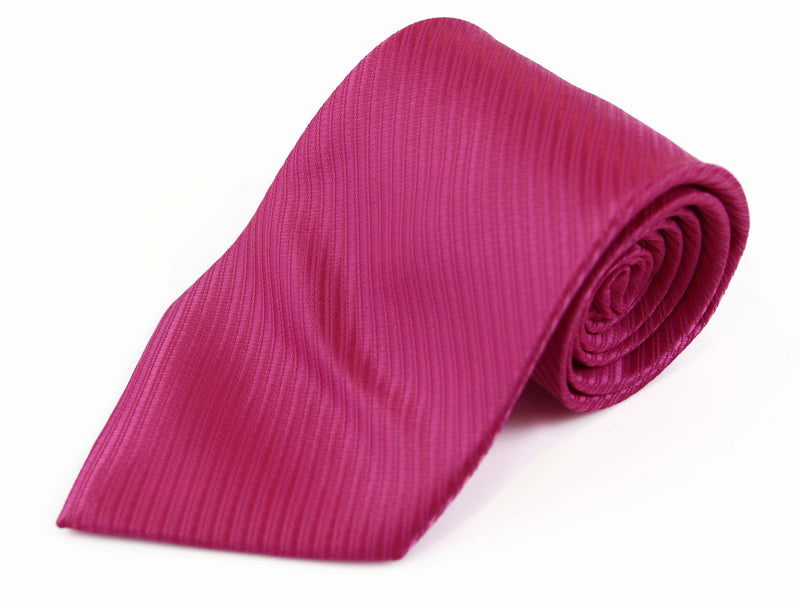 Mens Hot Pink Striped 10cm Classic Neck Tie