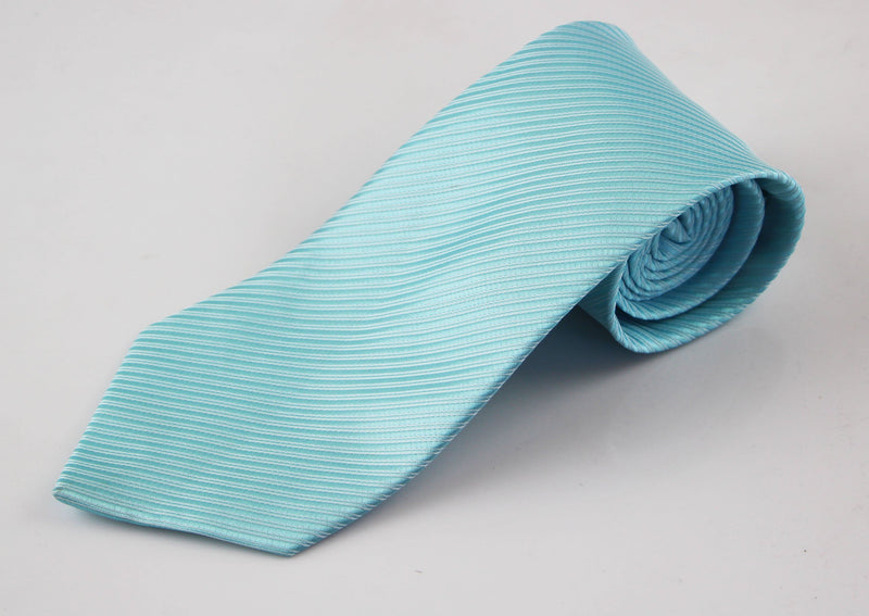 Mens Electric Blue & White Striped 10cm Neck Tie